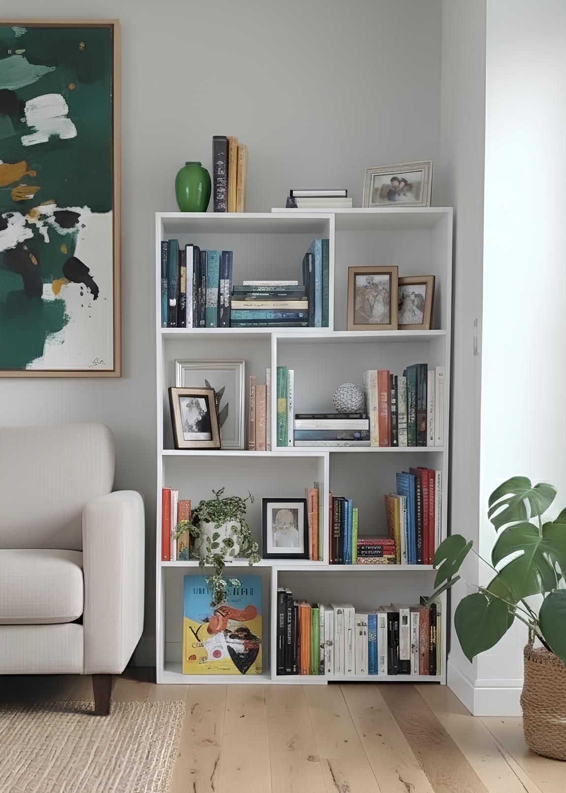 Modüler Çok Amaçlı Kitaplık | Düz veya L Şeklinde Köşe Raf Ünitesi