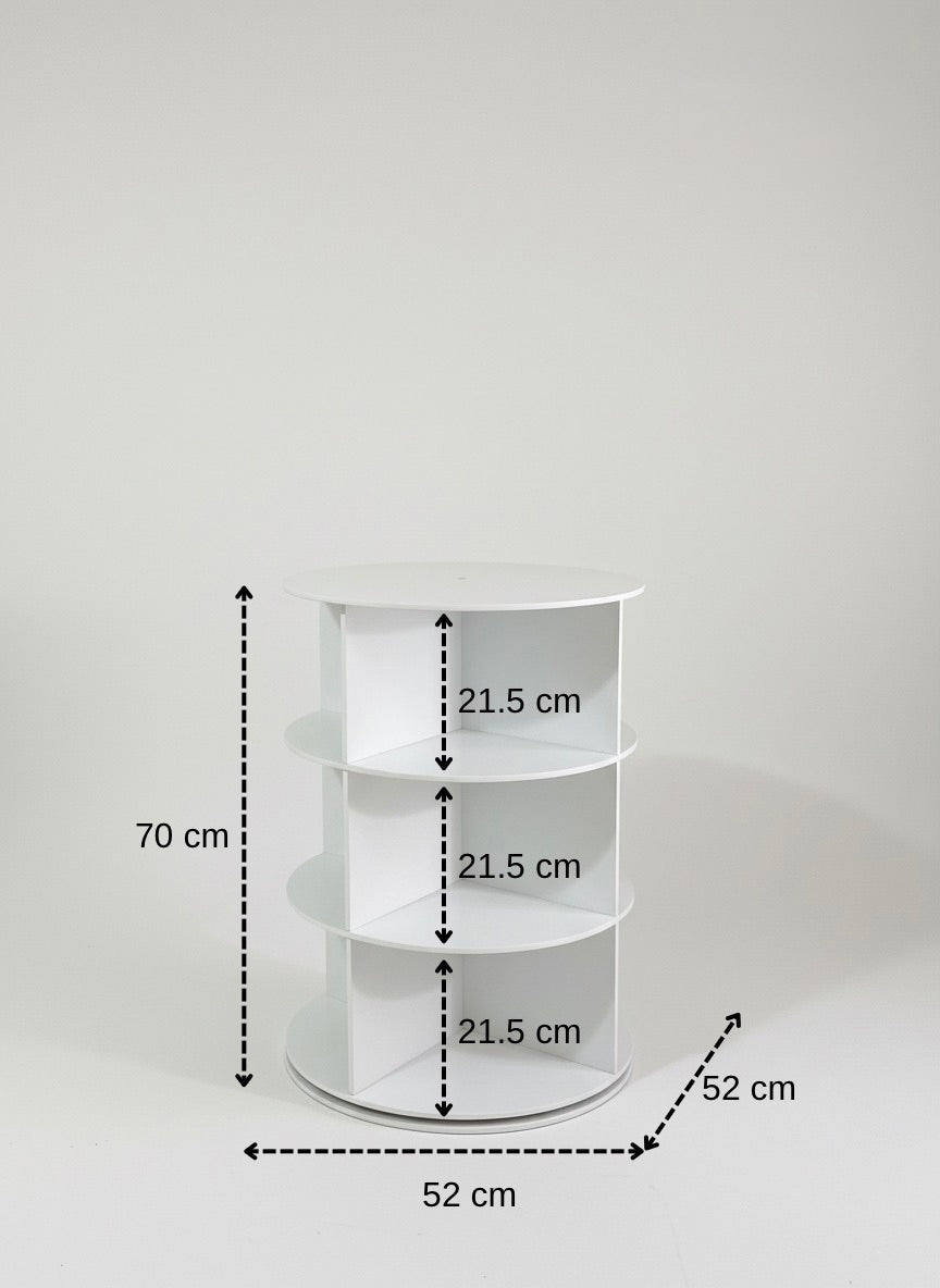 360 Derece Döner Köşe Standı | Çok Katlı Çanta, Ayakkabı, Saat ve Kozmetik Organizeri (70cm)